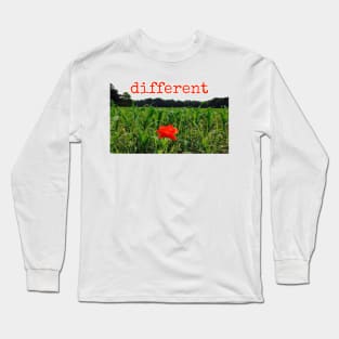 Different - Corn Poppy Flower Long Sleeve T-Shirt